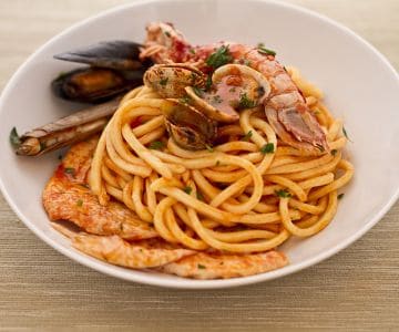 Pasta and fish stew