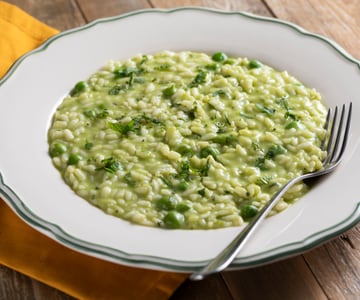 Risotto with peas and mint