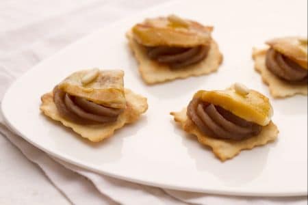 Puff pastries with chestnut cream and scamorza cheese