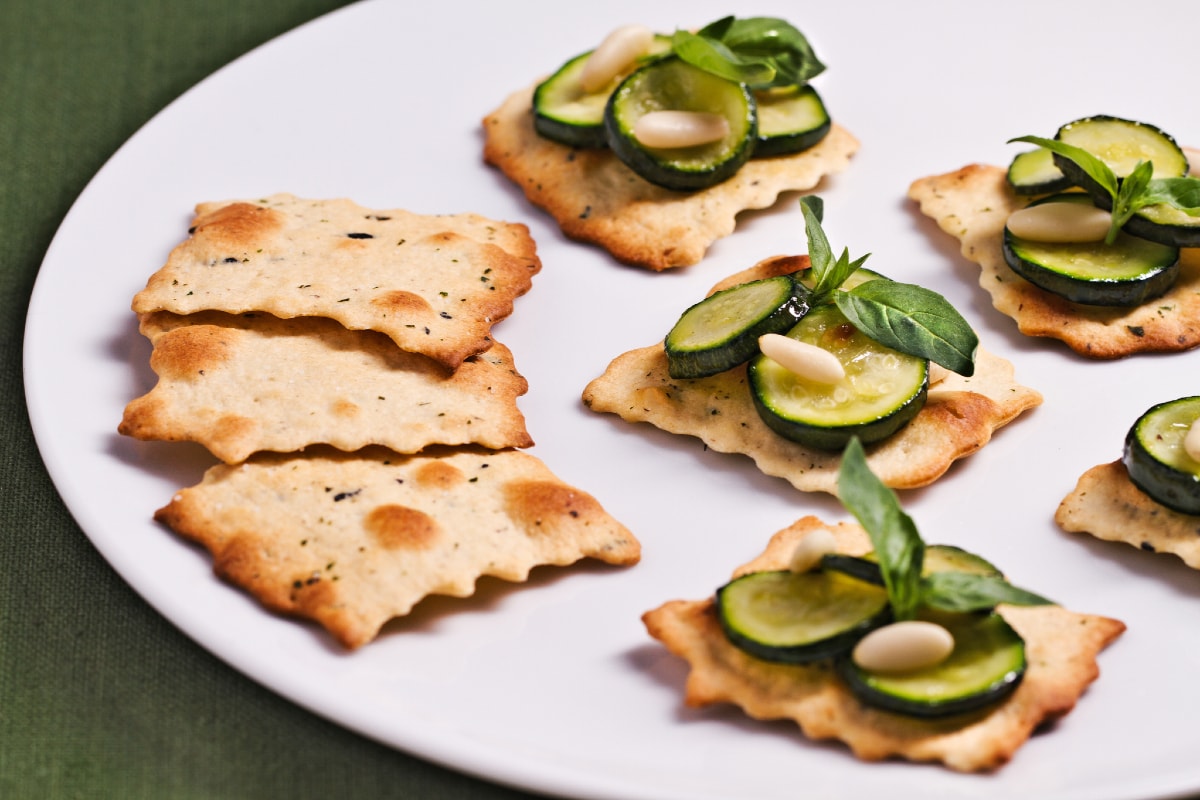 Olive Pastries with Sautéed Zucchini