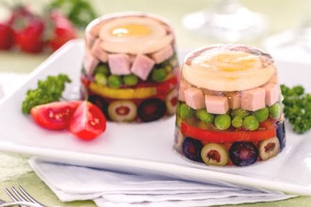 Aspic multicolor with beer gelatin