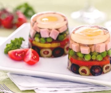 Aspic multicolor with beer gelatin
