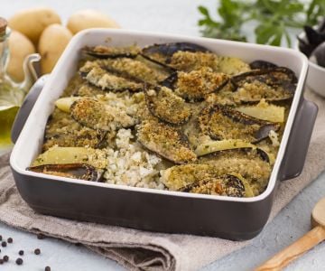 Bari-style Tiella: easy baked rice, potatoes, and mussels