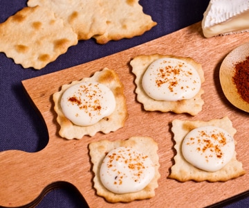 Pastries with obatzda cream and paprika