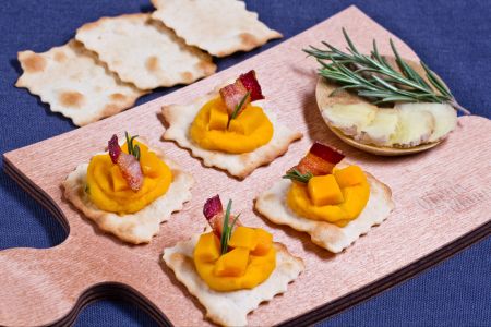 Classic puff pastries with pumpkin and ginger compote