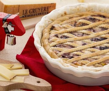 Savory tart with Gruyère cream and radicchio