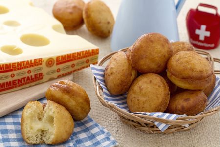 Savory doughnuts with potatoes and Emmentaler