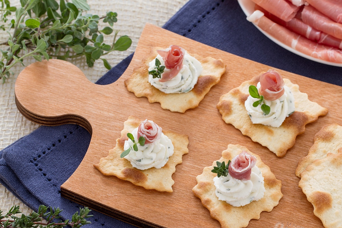 Rose of Prosciutto on classic puff pastry