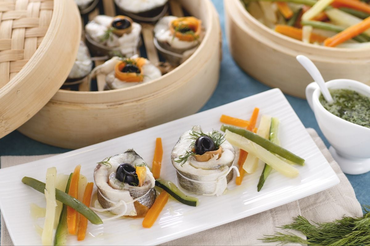 Steamed Sea Bass with Vegetables