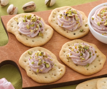 Flatbreads with mortadella and pistachio cream