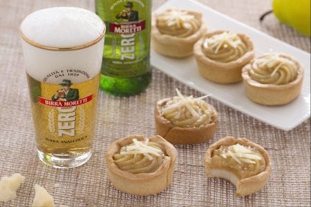 Beer glasses with parmesan cream