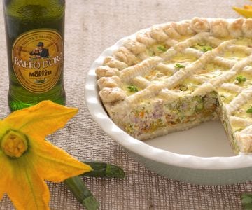 Rustic savory tart with beer