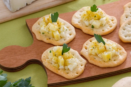 Flatbreads with Asiago Potato Salad