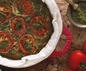 Omelette with Pesto and Tomatoes