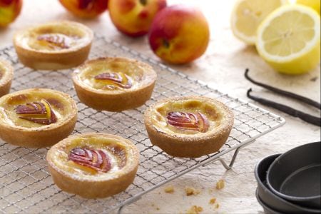 Peach and cream tartlets