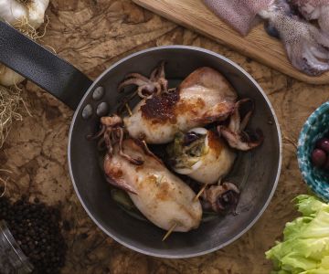 Stuffed squid with escarole