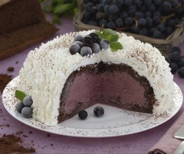 Zuccotto with Concord grapes