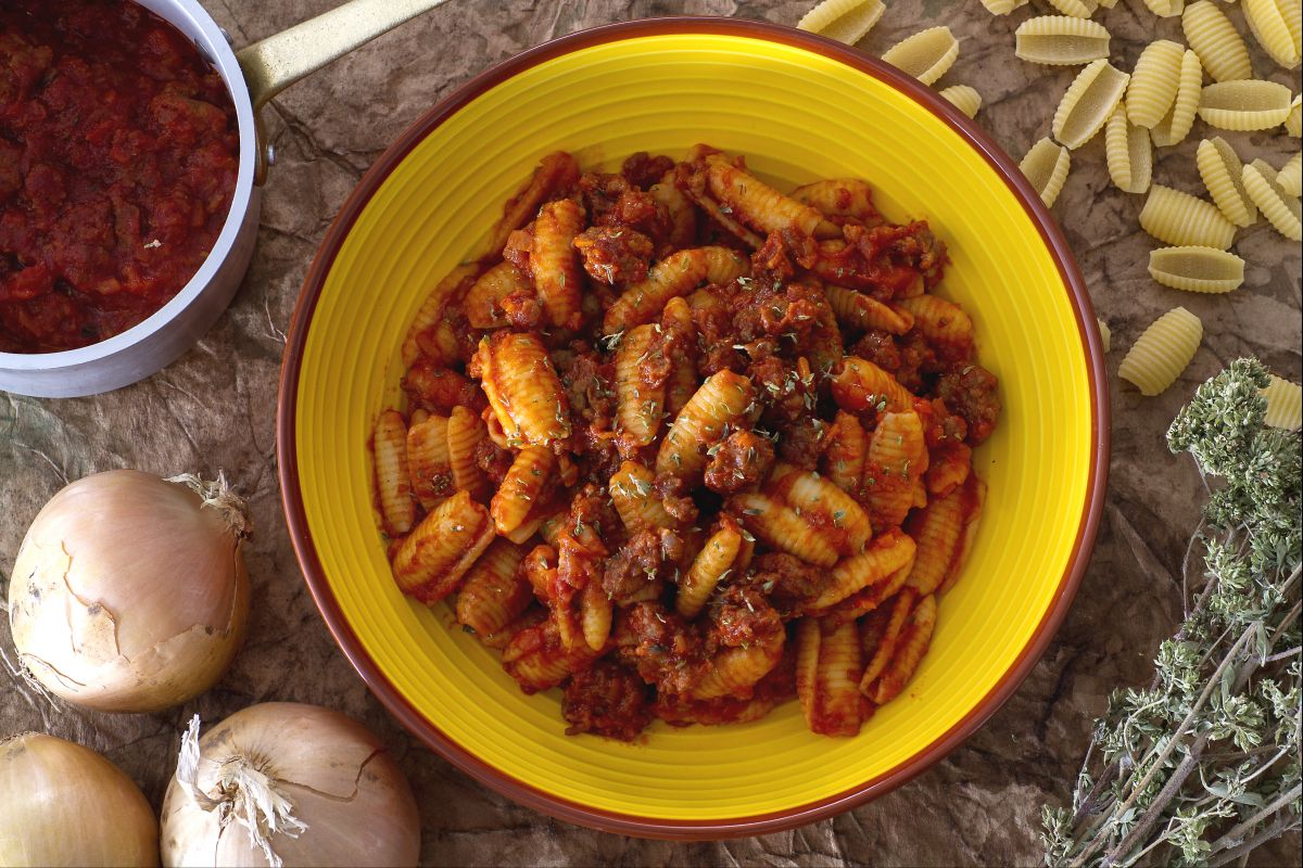 Sardinian gnocchi with sausage ragù