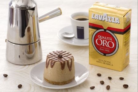 Coffee cream with almond biscuit