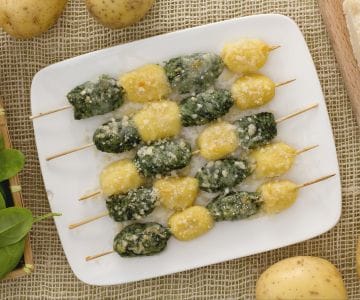 Baked Gnocchi Skewers