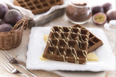 Chocolate and Passion Fruit Waffles