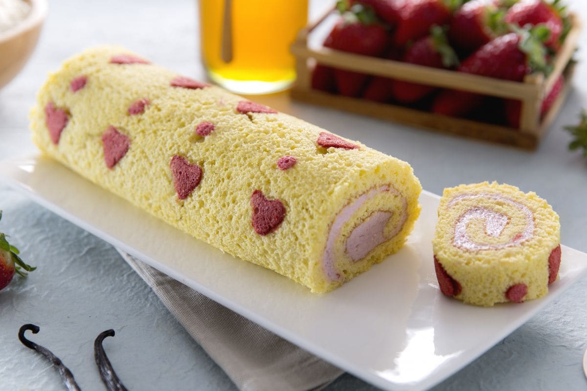 Vanilla and Strawberry Roll