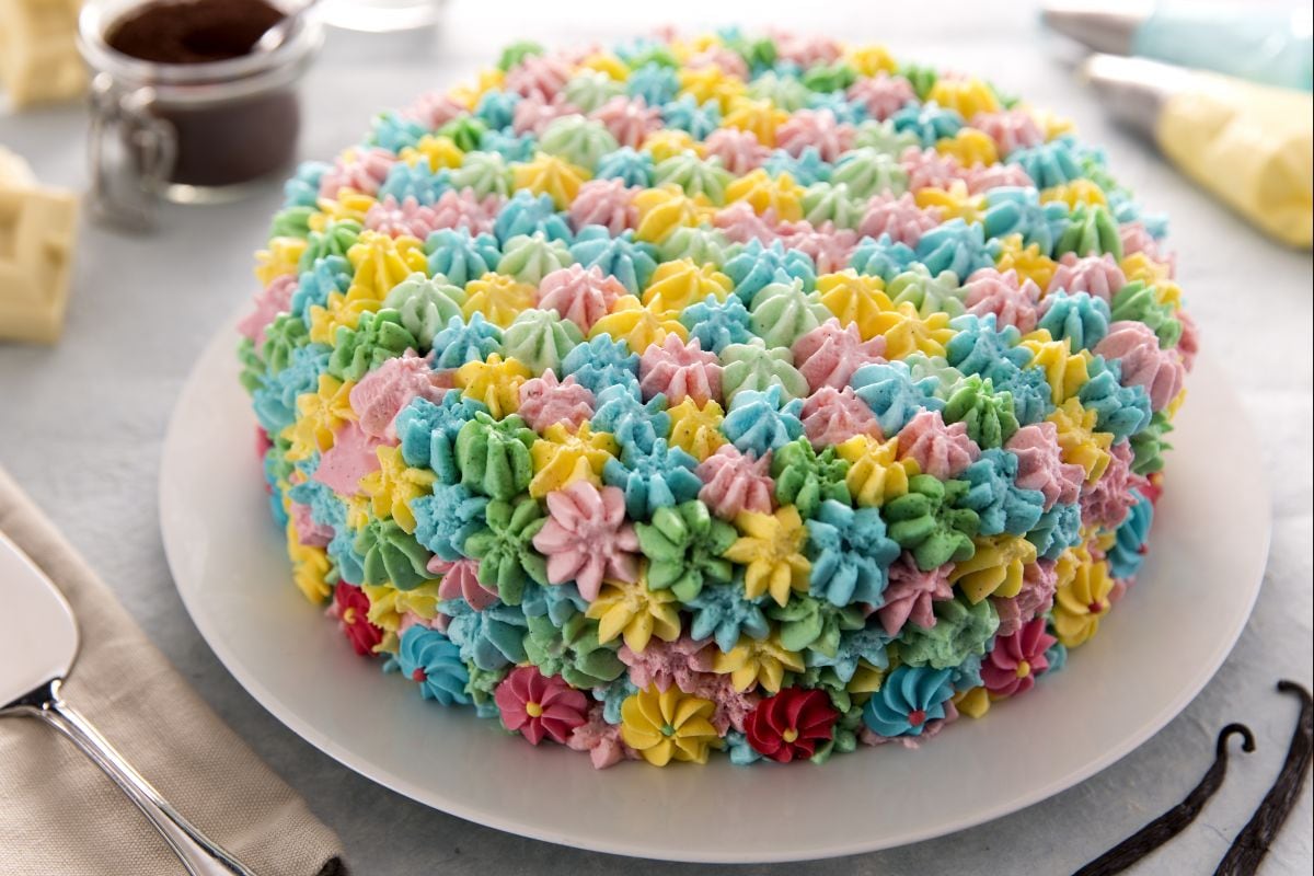 Multicolor cream cake