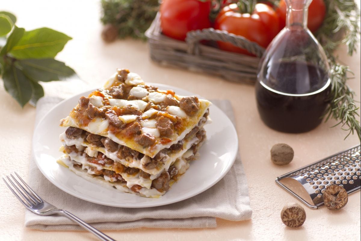 Lasagna with lamb ragout