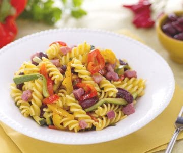 Rustic Pasta Salad with Smoked Bacon Cubes