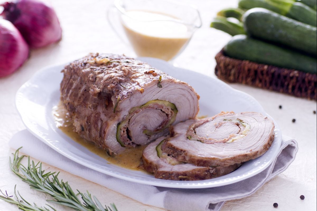 Roulade with Prosciutto, Fontina and Grilled Zucchini