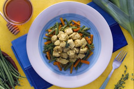 Turkey curry with crispy vegetables