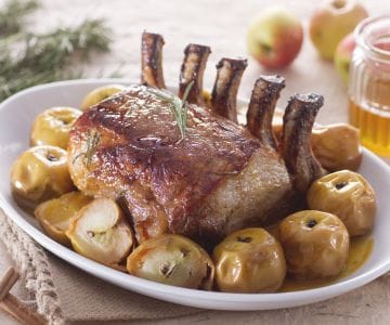Glazed Pork Rack with Apples