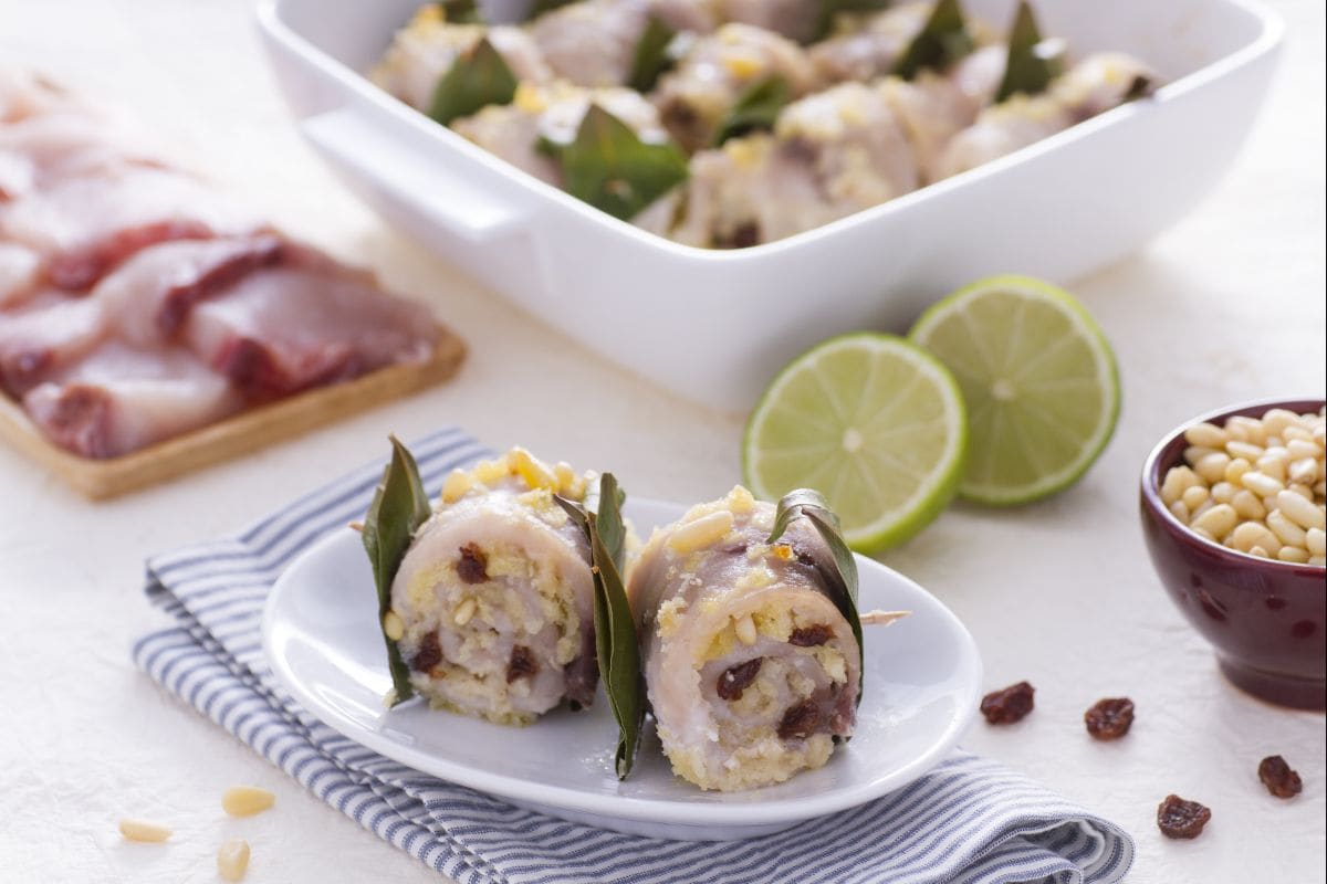 Swordfish rolls with lime and ginger