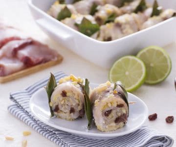 Swordfish rolls with lime and ginger