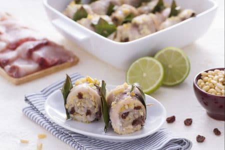 Swordfish rolls with lime and ginger