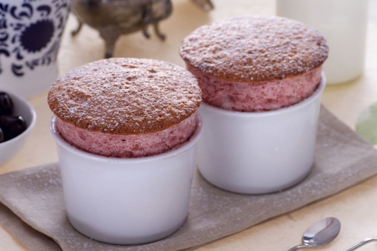 Sour cherry soufflé