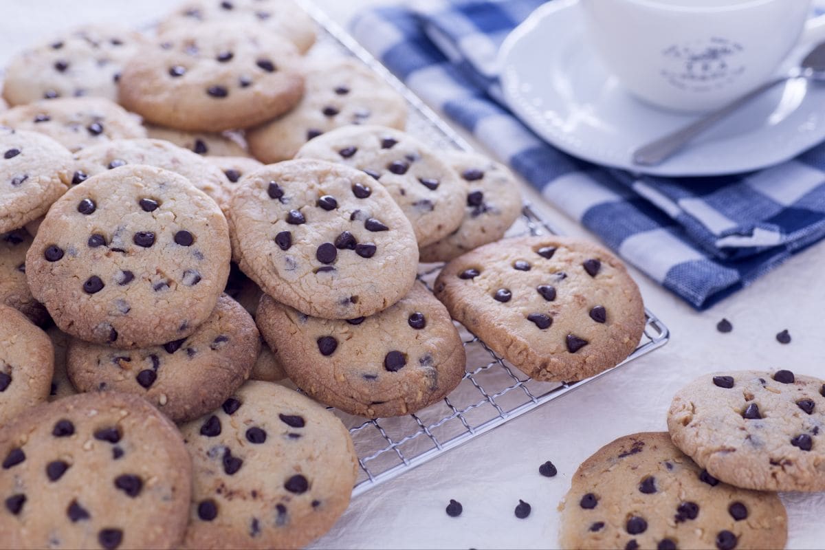 Cookies with condensed milk with hazelnuts and chocolate chips