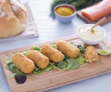 Potato and Salmon Croquettes with Yogurt Sauce