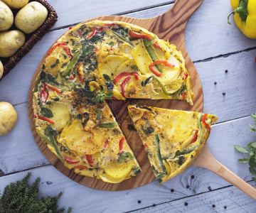 Potato and bell pepper frittata