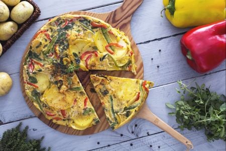 Potato and bell pepper frittata