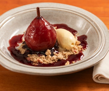 Red Wine Poached Pears