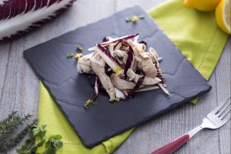 Chicken strips with radicchio