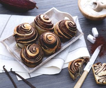 Variegated Cocoa Brioches