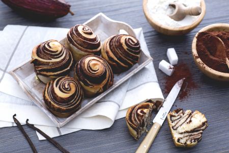 Variegated Cocoa Brioches