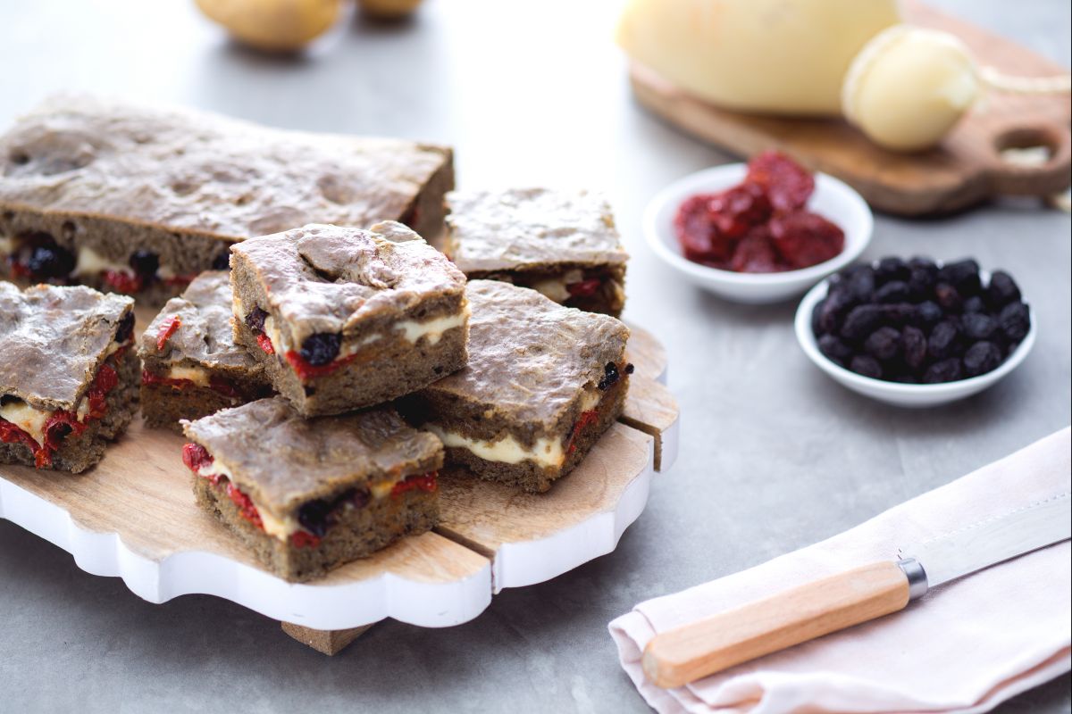 Burnt Wheat Focaccia Stuffed