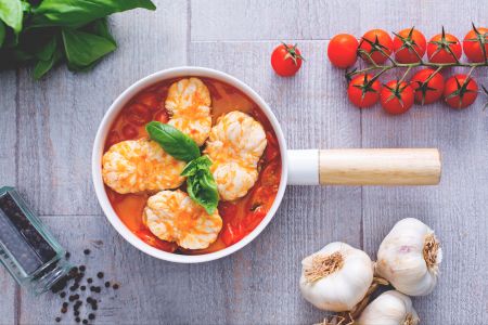 Monkfish with Fresh Tomato Sauce