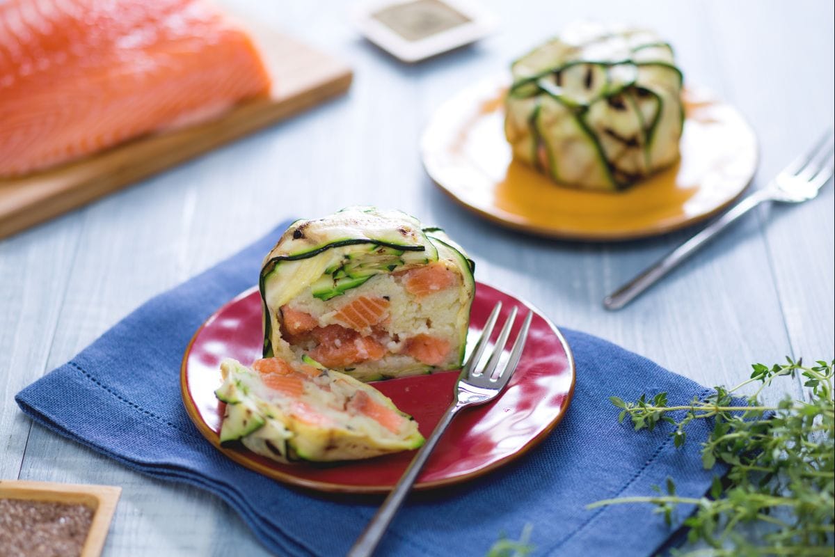 Salmon and Zucchini Timbale