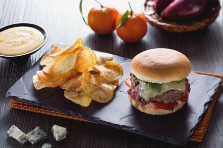 Duck burger with citrus mayonnaise