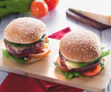 Beef burger with soy mayonnaise