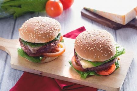 Beef burger with soy mayonnaise